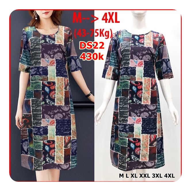 Đầm Suông In Họa Lạ Mắt - DS22